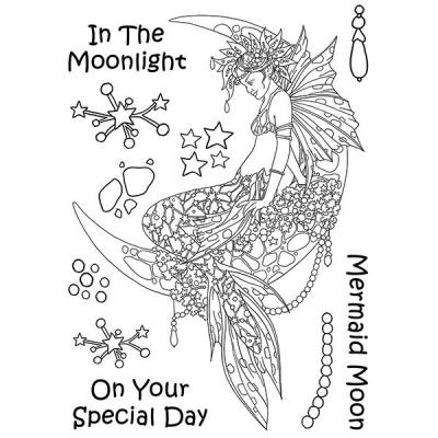 The Card Hut Mythical Creatures Clear Stamps - Mermaid Moon